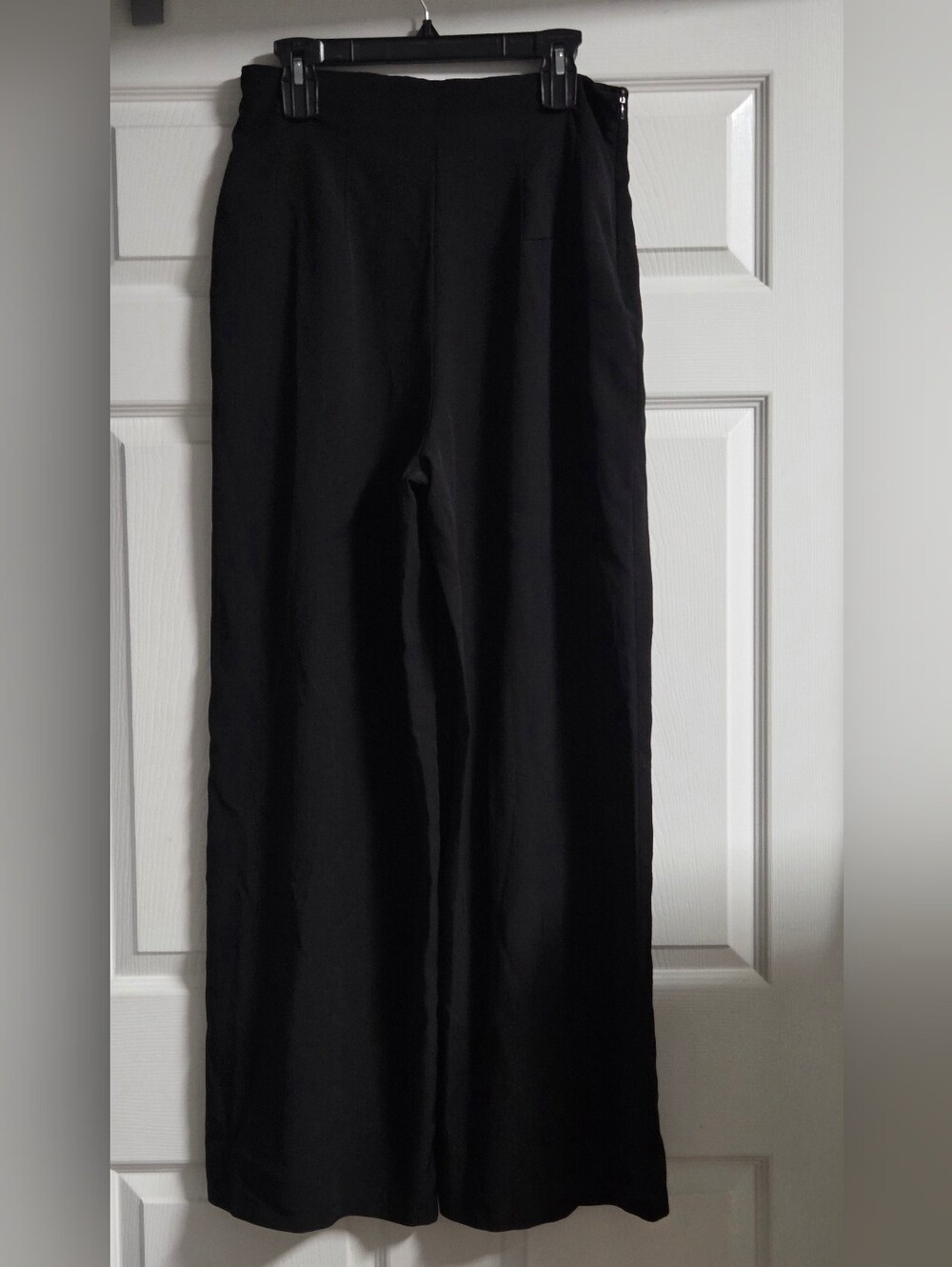 SHEIN Black High-Waist Side Zip Wide Leg Dress Pants Size L Tall